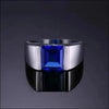 SIEGELRING HERREN SILBER BLAUER SAPPHIRE METAFORM-STEIN - Königlicher Siegelring