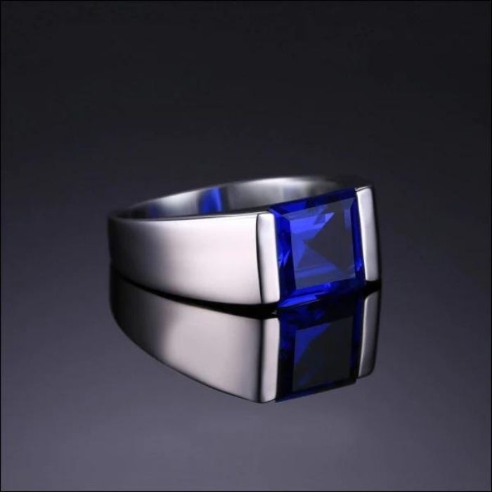 siegelring-herren-silber-stein-metaformisch-blau-mit-Erstellt-Sapphire