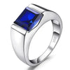 SIEGELRING HERREN SILBER BLAUER SAPPHIRE METAFORM-STEIN - Königlicher Siegelring