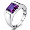 SIEGELRING HERREN SILBER STEIN LILA ALEXANDRITE QUARZ MODERNEN STIL - Königlicher Siegelring