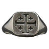 SIEGELRING HERREN STERLING SILBER MIT EINEM JERUSALEM KREUZ GRAVIERT - Königlicher Siegelring