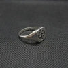 SIEGELRING HERREN STERLING SILBER MIT EINEM JERUSALEM KREUZ GRAVIERT - Königlicher Siegelring