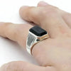 SIEGELRING HERREN SILBER SCHWARZER ONYX - Königlicher Siegelring