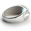 SIEGELRING SILBER BESTEHEND AUS BLAUEM TOPAS UND 2 DIAMANTEN - Königlicher Siegelring