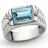 SIEGELRING SILBER BESTEHEND AUS BLAUEM TOPAS UND 2 DIAMANTEN - Königlicher Siegelring