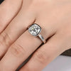 QUADRATISCHER EINFACHER DIAMANT SIEGELRING DAMEN SILBER - Königlicher Siegelring