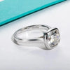 QUADRATISCHER EINFACHER DIAMANT SIEGELRING DAMEN SILBER - Königlicher Siegelring