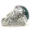 SIEGELRING SILBER STERLING MIT EINEM GRÜNEN ACHAT-STEIN PRÄSENTIERT - Königlicher Siegelring